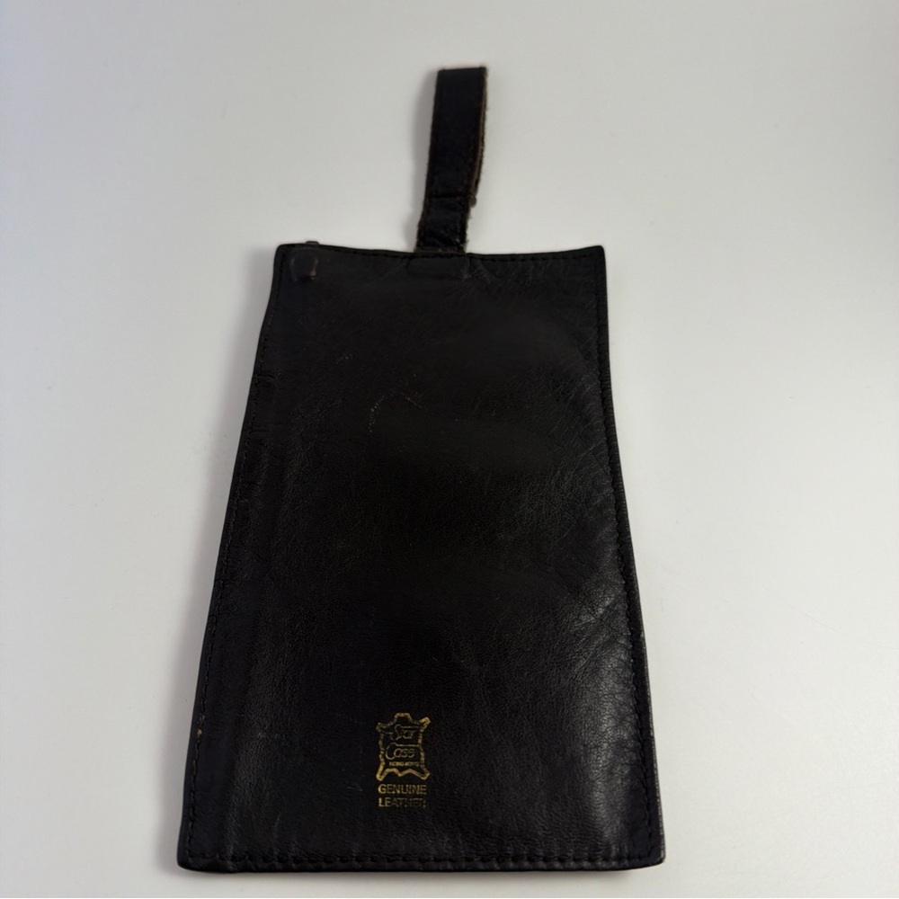 Vintage Star case brown, genuine, leather zip pouch